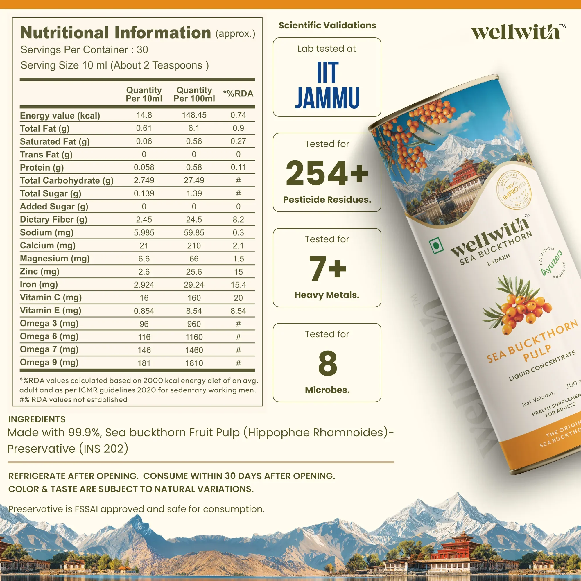 Sea Buckthorn Juice (Pulp) 300ml - Image 3
